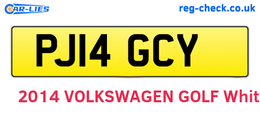 PJ14GCY are the vehicle registration plates.
