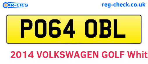PO64OBL are the vehicle registration plates.