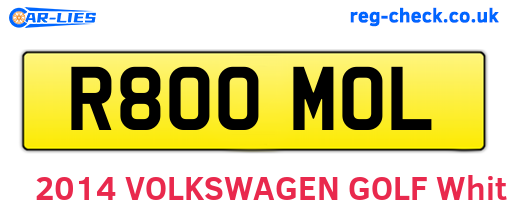 R800MOL are the vehicle registration plates.