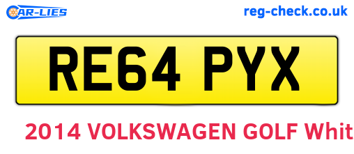 RE64PYX are the vehicle registration plates.