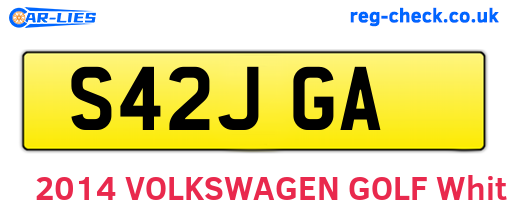 S42JGA are the vehicle registration plates.