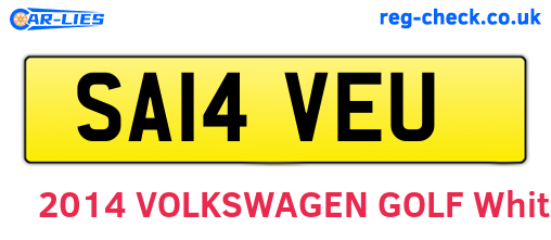 SA14VEU are the vehicle registration plates.