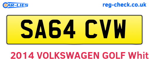 SA64CVW are the vehicle registration plates.