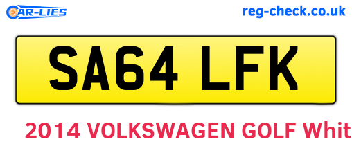 SA64LFK are the vehicle registration plates.