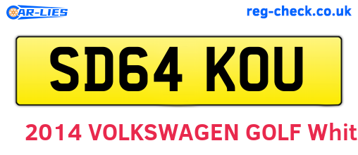 SD64KOU are the vehicle registration plates.