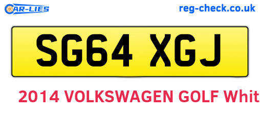 SG64XGJ are the vehicle registration plates.