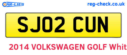 SJ02CUN are the vehicle registration plates.