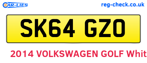 SK64GZO are the vehicle registration plates.