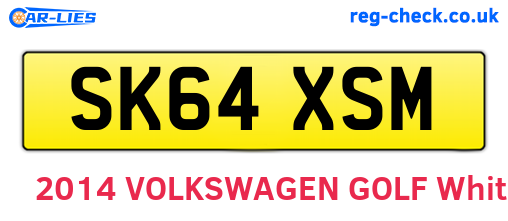 SK64XSM are the vehicle registration plates.