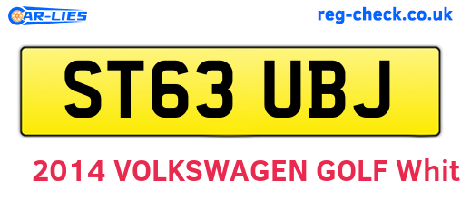 ST63UBJ are the vehicle registration plates.