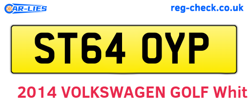 ST64OYP are the vehicle registration plates.
