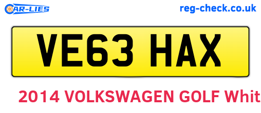 VE63HAX are the vehicle registration plates.
