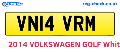 VN14VRM are the vehicle registration plates.