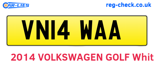 VN14WAA are the vehicle registration plates.
