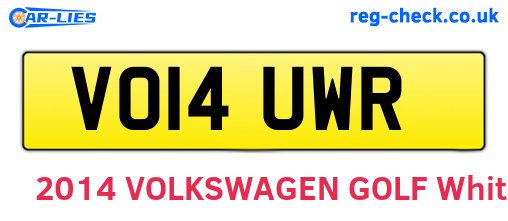 VO14UWR are the vehicle registration plates.
