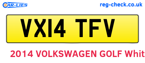 VX14TFV are the vehicle registration plates.