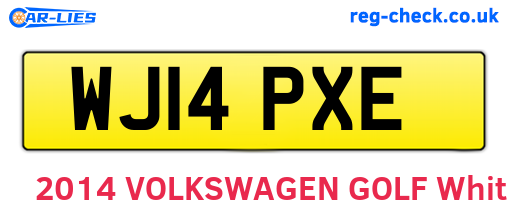 WJ14PXE are the vehicle registration plates.