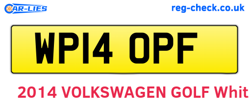 WP14OPF are the vehicle registration plates.