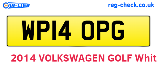 WP14OPG are the vehicle registration plates.