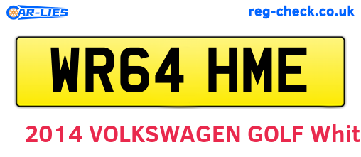 WR64HME are the vehicle registration plates.