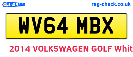 WV64MBX are the vehicle registration plates.