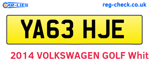 YA63HJE are the vehicle registration plates.