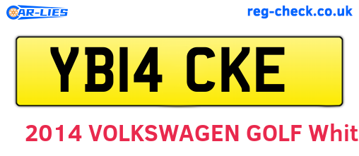 YB14CKE are the vehicle registration plates.