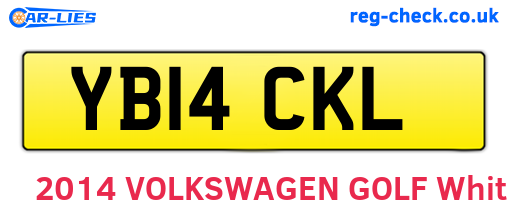 YB14CKL are the vehicle registration plates.