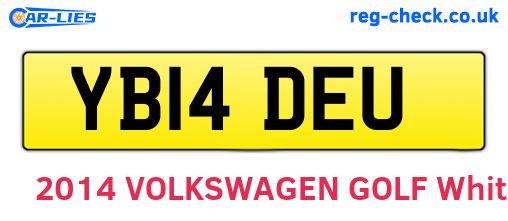 YB14DEU are the vehicle registration plates.