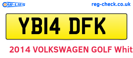 YB14DFK are the vehicle registration plates.