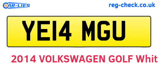 YE14MGU are the vehicle registration plates.