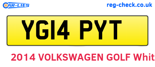YG14PYT are the vehicle registration plates.