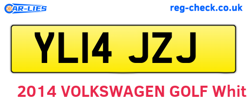 YL14JZJ are the vehicle registration plates.