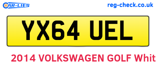 YX64UEL are the vehicle registration plates.