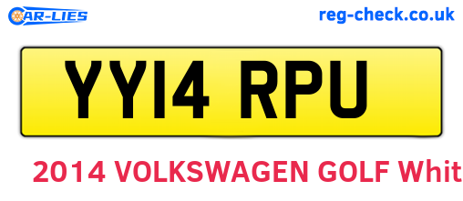 YY14RPU are the vehicle registration plates.