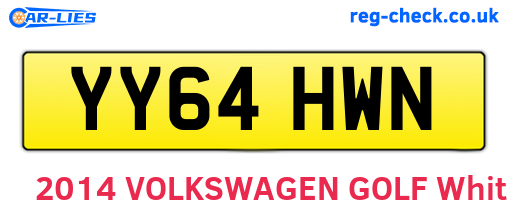 YY64HWN are the vehicle registration plates.