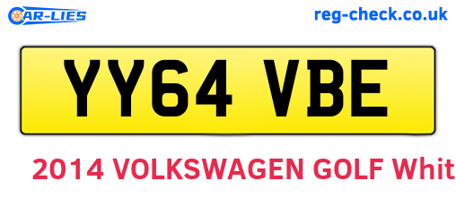 YY64VBE are the vehicle registration plates.