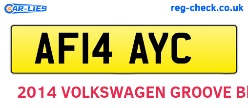 AF14AYC are the vehicle registration plates.