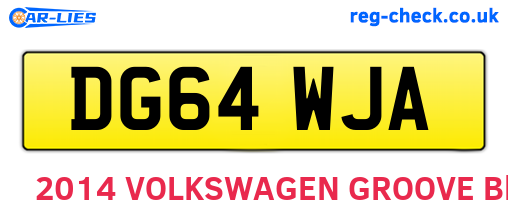 DG64WJA are the vehicle registration plates.