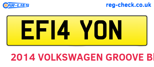 EF14YON are the vehicle registration plates.