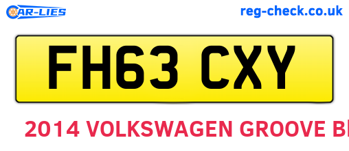 FH63CXY are the vehicle registration plates.