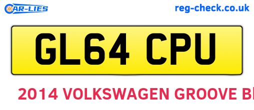 GL64CPU are the vehicle registration plates.