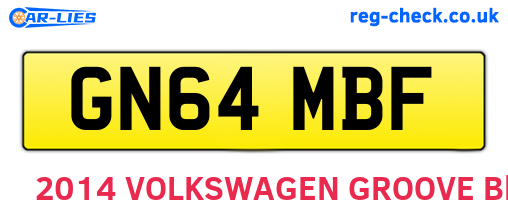 GN64MBF are the vehicle registration plates.