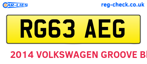 RG63AEG are the vehicle registration plates.