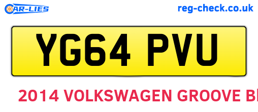 YG64PVU are the vehicle registration plates.