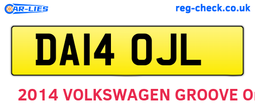 DA14OJL are the vehicle registration plates.