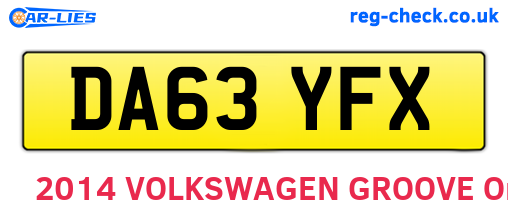 DA63YFX are the vehicle registration plates.