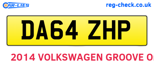 DA64ZHP are the vehicle registration plates.