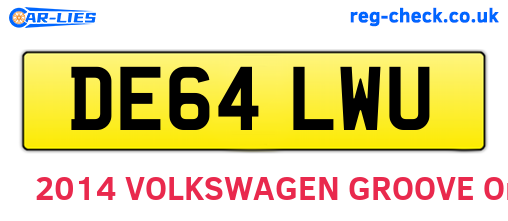 DE64LWU are the vehicle registration plates.