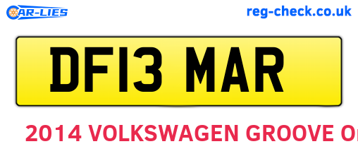 DF13MAR are the vehicle registration plates.